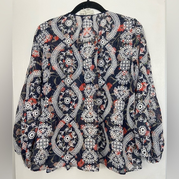 Sachin & Babi Kalena Floral Boho Embroidered Blouse Size Small - Picture 6 of 9